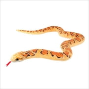 Real Planet 60" Orange Wavy Snake Realistic Stuffed Animal, Reptile Python Snake Plush Toy & STEM Learning Gift for Birthday Boys & Girls