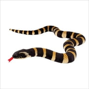 Real Planet 60" Black/Gold Wavy Snake Realistic Stuffed Animal, Reptile Python Snake Plush Toy & STEM Learning Gift for Birthday Boys & Girls