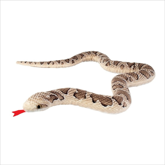 Real Planet 60" Brown Wavy Snake Realistic Stuffed Animal, Reptile Python Snake Plush Toy & STEM Learning Gift for Birthday Boys & Girls