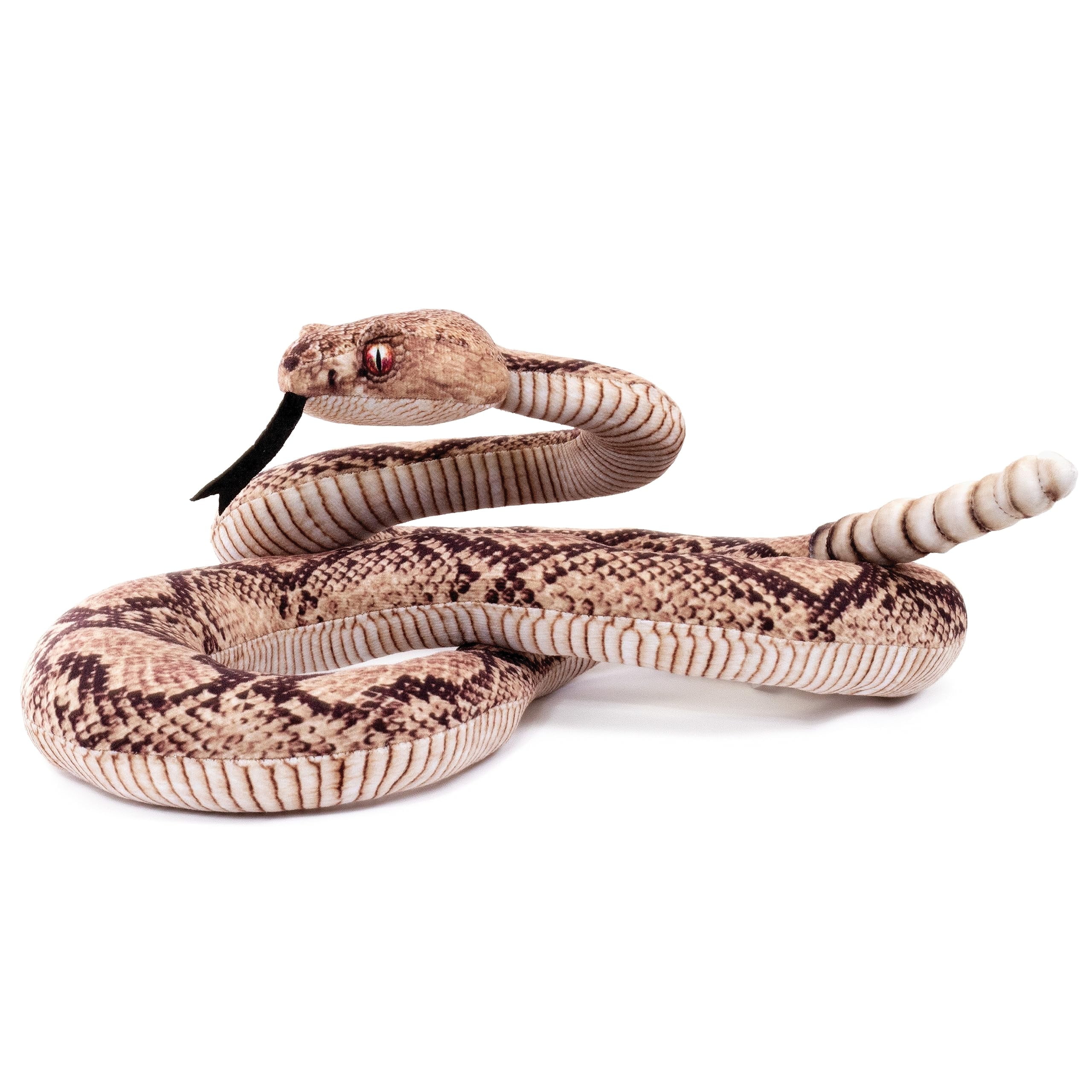 Real Planet 63" Long Rattlesnake Realistic Stuffed Animal, Reptile Python Snake Plush Toy & STEM Learning Gift for Birthday Boys & Girls