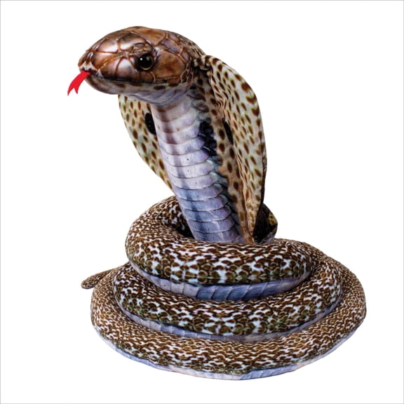 Real Planet 73" Long Cobra Snake Realistic Stuffed Animal, Reptile Python Snake Plush Toy & STEM Learning Gift for Birthday Boys & Girls