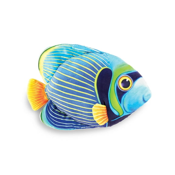 Real Planet 8.5" Blue Emperor Angel Fish Realistic Stuffed Animal, Marine Sea Life Plush Toy & STEM Learning Gift for Birthday Boys & Girls