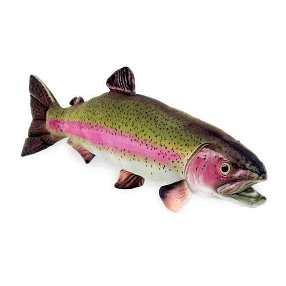 Real Planet Rainbow Trout Green/Pink 14.25 Inch Realistic Soft Plush