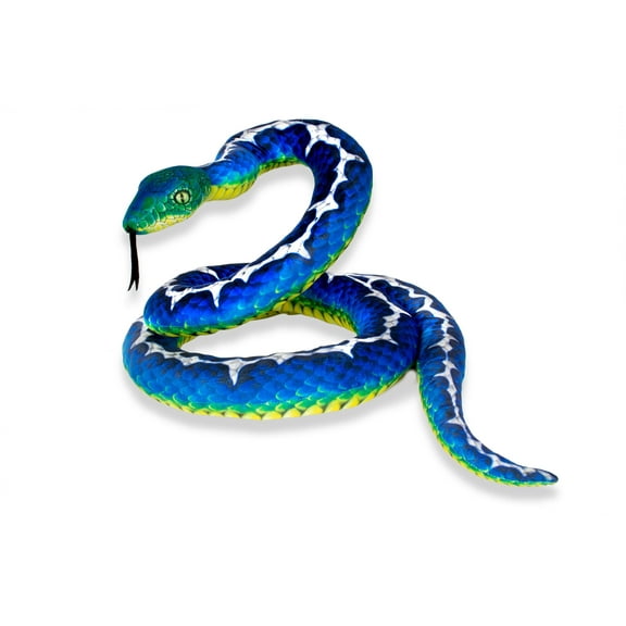 Real Planet Tree Python Blue/White 118 Inch Realistic Soft Plush