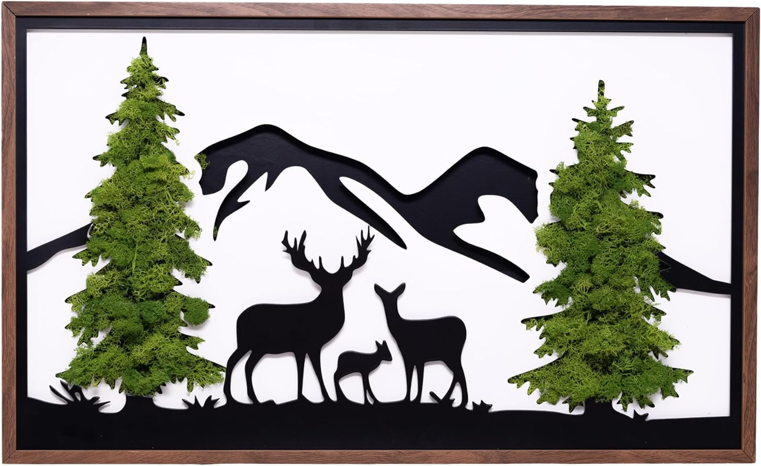 ORIEAR Moss Wall Art – Tree Of Life Metal Decor With Preserved Moss, 24x24 Inch, No Maintenance Required For Living Room Or Office