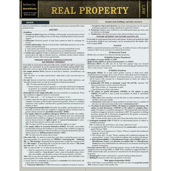 Real Property : a QuickStudy Laminated Law Reference & BAR Exam Study Guide (Edition 2) (Other)