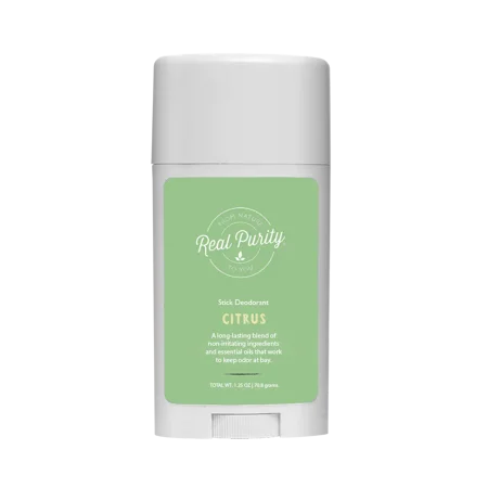 Real Purity Citrus Natural Stick Deodorant | Paraben Free | Aluminum Free | Long Lasting Protection | Made in USA | 1.25oz