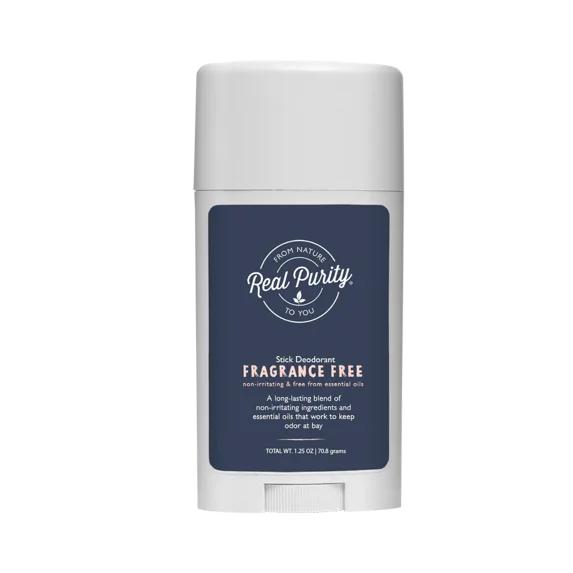 Real Purity Fragrance-Free Stick Deodorant - Aluminum-Free Odor Protection for Sensitive Skin - Gentle and Effective Natural Freshness