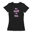 thumbnail image 1 of Real Queens Eat Pizza Graphic Women Black T-Shirt, Female XX-Large, 1 of 2