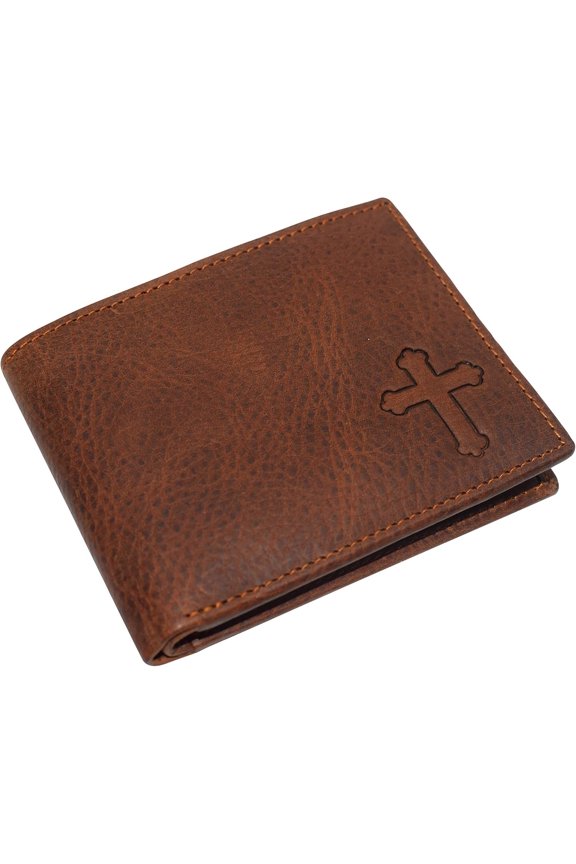 Real RFID Blocking Wallets Mens Wallet Bifold Classic Engraved Logos ()