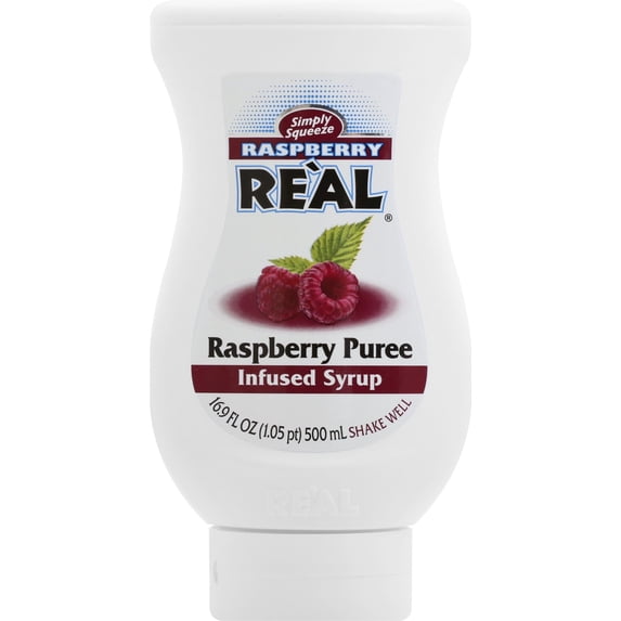 Real Infused Exotics Raspberry Syrup 16.9 fl oz Puree Squeezable Bottle