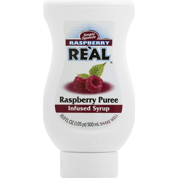 Real Infused Exotics Raspberry Syrup 16.9 fl oz Puree Squeezable Bottle