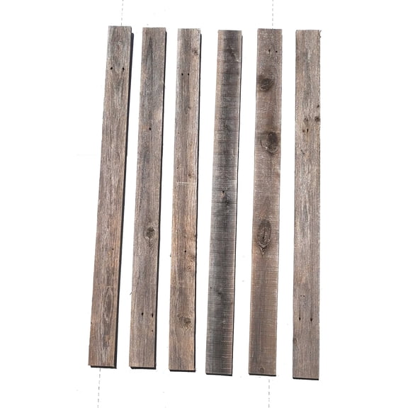 Rustic Reclaimed Wood for DIY Projects, Wall Decor, Farmhouse Shelves, Handmade Crafts, Furniture Building, 6 Planks 48 Inches, Brown