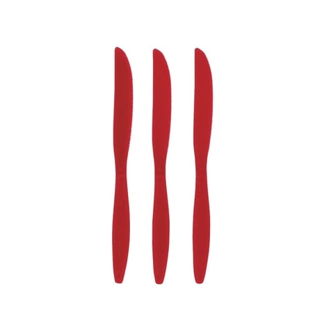 Real Red Plastic Knives (50 Pc) - Party Supplies - 50 Pieces
