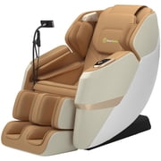 Real Relax 3D Massage Chair, Full Body Zero Gravity Recliner with SL Track, Yoga Stretching, Foot Rollers, Bluetooth, Heating, Brown