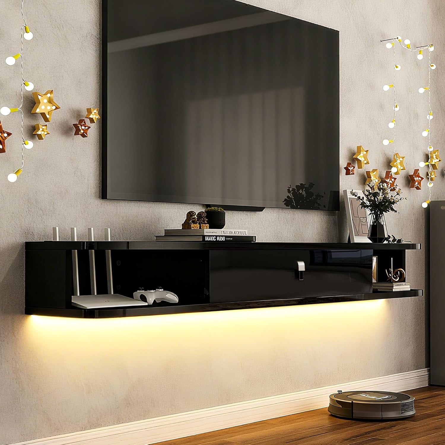 Floating Tv Stand With Led Lightsnull