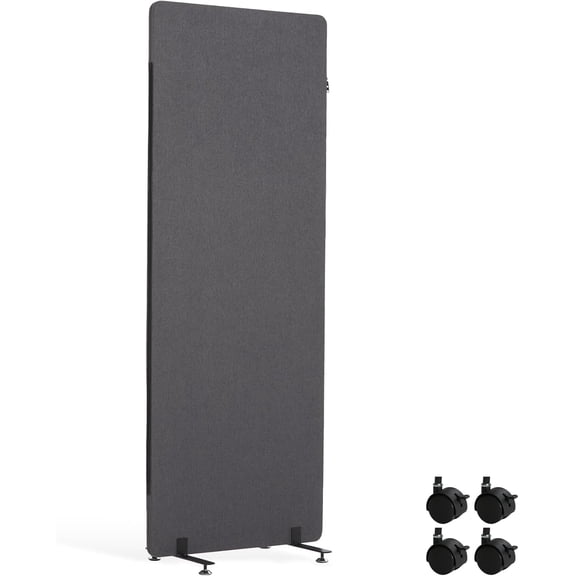 Real Relax Freestanding Room Divider, 24" x 66" Privacy Divider, Single Panel Cubicle Divider with Fixed and Sliding Feet, Removable Side Zipper, for School, Office, Hospital, Living Area, Library
