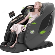 Real Relax 4D Full Body Massage Chair, Zero Gravity SL Track Recliner with Negative Ion Purification, Aromatherapy, Yoga Stretching, Auto Body Scan, Black