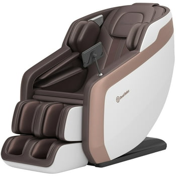 Real Relax Full Body Massage Chair, Zero Gravity SL-Track Massage Recliner with Yoga Stretch, Heating and Foot Massage, White