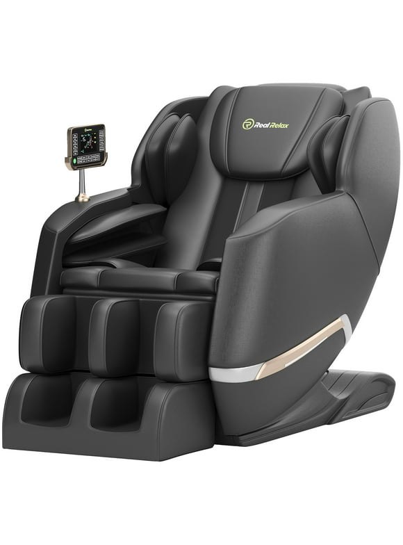 Real Relax Full Body Zero Gravity Shiatsu Recliner Electric Massage Chair, Black