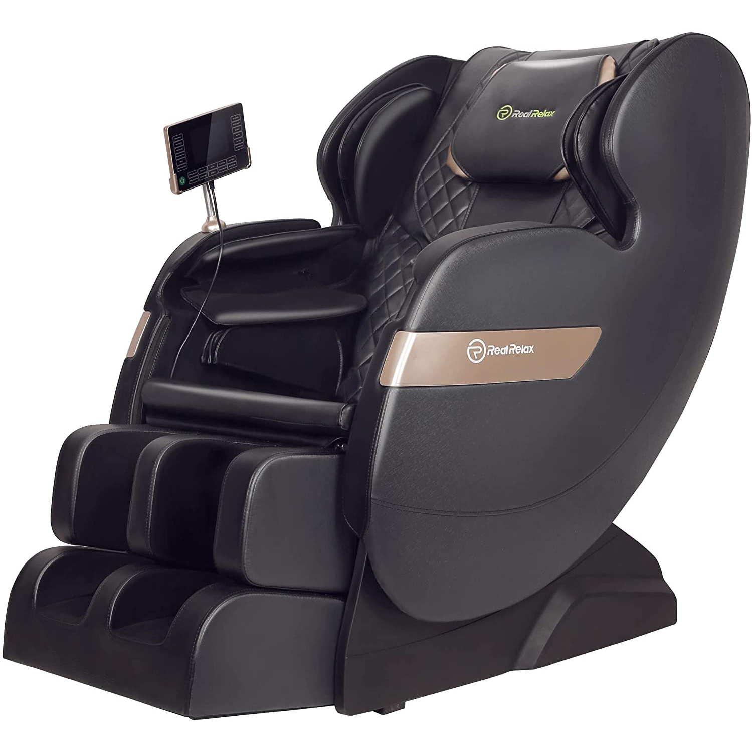 Real Relax S Track Massage Chair, Full Body Zero Gravity Shiatsu Recliner with Smart Voice Controller, Black - image 1 of 11