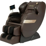 Real Relax S Track Massage Chair, Full Body Zero Gravity Shiatsu Recliner with Smart Voice Controller, Brown
