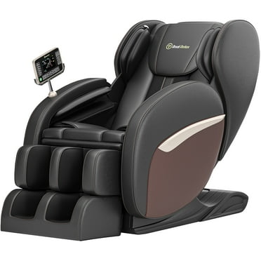Real Relax Zero Gravity Massage Chair, Shiatsu Massage Relaxation Recliner with Heating and Bluetooth, Brown