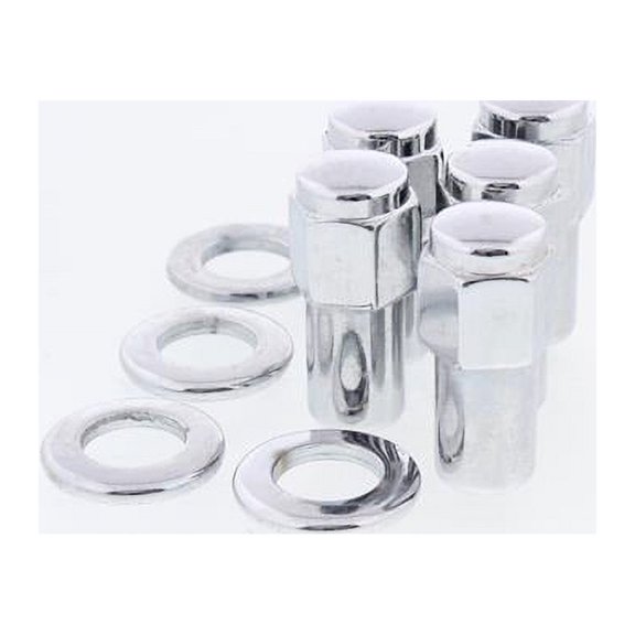 Real Rodder's Wheels 1220LW Chrome Lugnuts and Washers, 1/2 In