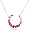 thumbnail image 1 of Real Round Ruby Solid 18 Kt White Gold Designer Pendant, 1 of 3
