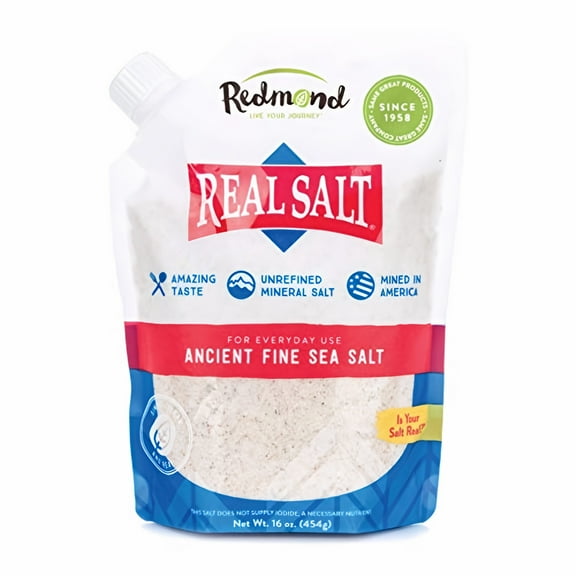 Redmond Real Salt Ancient Fine Sea Salt 16 oz (Pack of 5)
