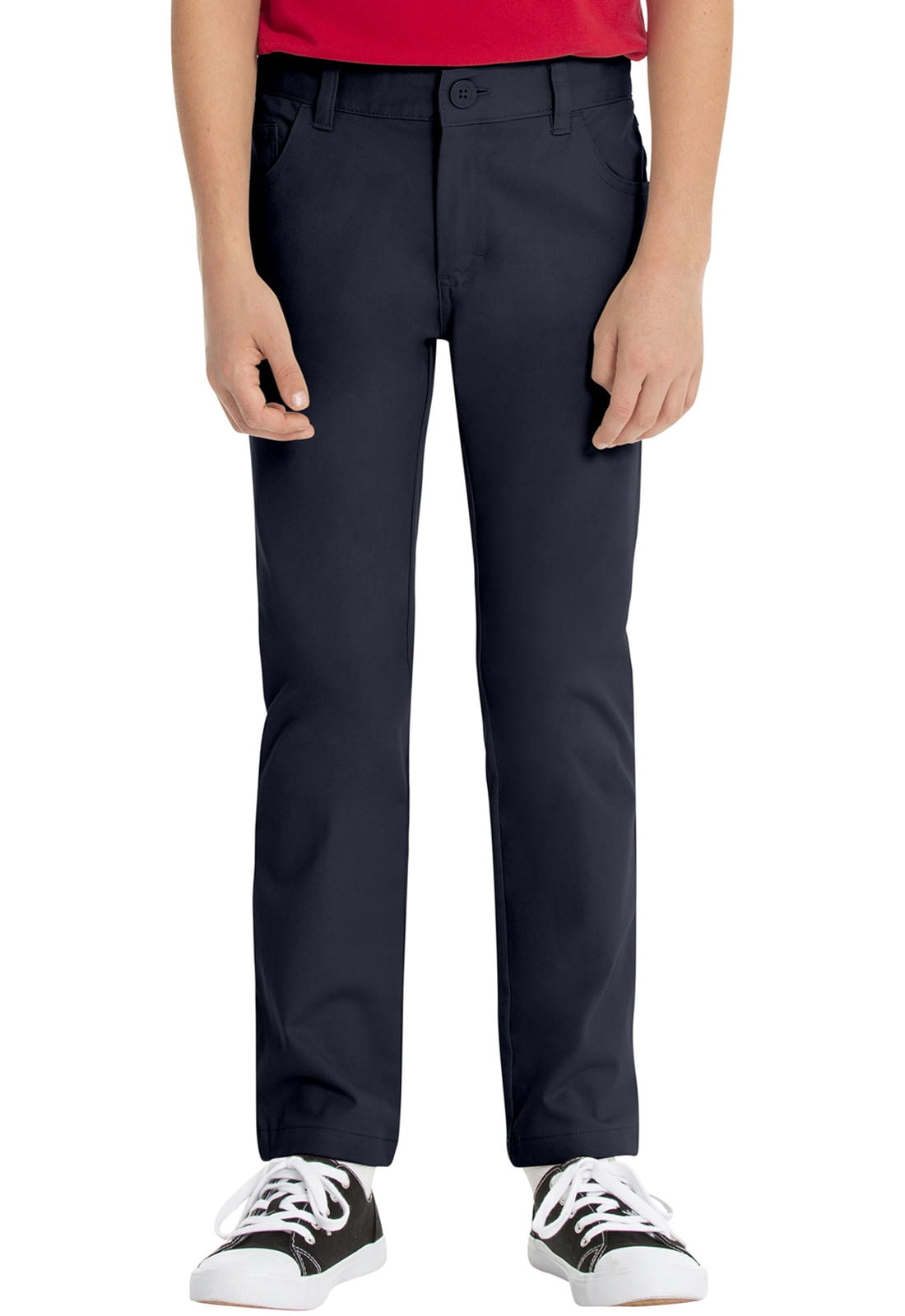 Real School Boys School Uniform 5-Pocket Stretch Slim Pants, Sizes 4-18