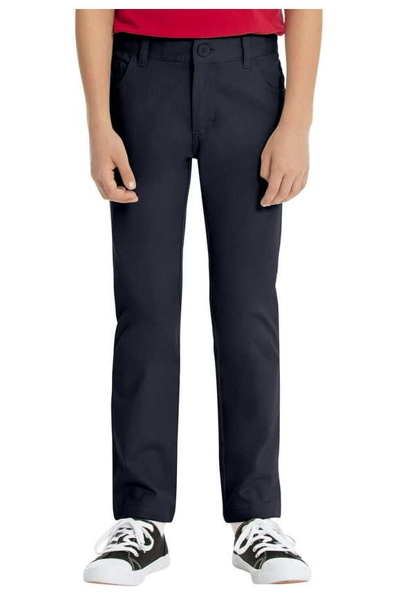 Real School Boys School Uniform 5-Pocket Stretch Slim Pants, Sizes 4-18
