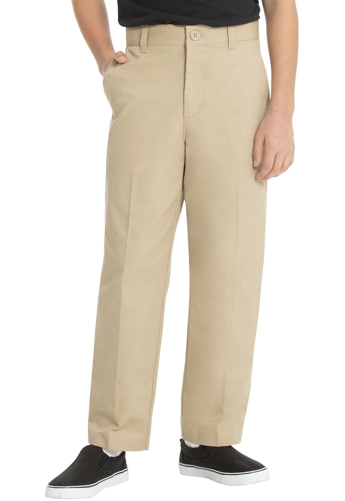 24 Pack Wholesale Boys School Uniform Flat Front Pants in Hunter Green main image 1