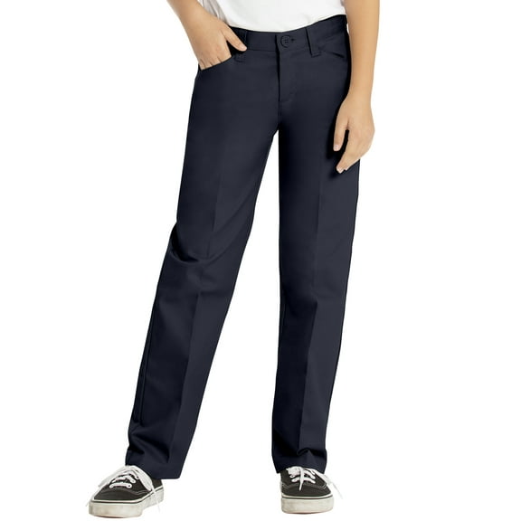 REAL SCHOOL Girls Flat Front Low Rise Pants School Uniform Approved