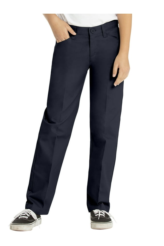 REAL SCHOOL Girls Flat Front Low Rise Pants School Uniform Approved