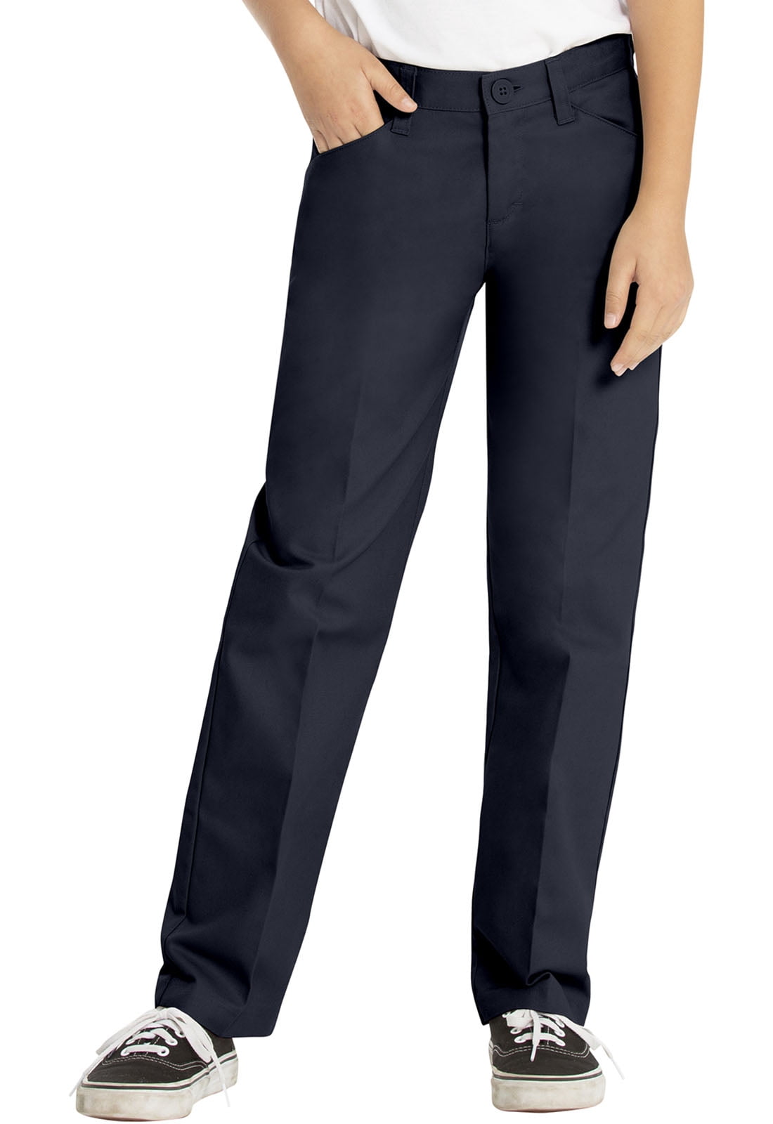 Juniors' Flat Front Low Rise School Uniform Pant