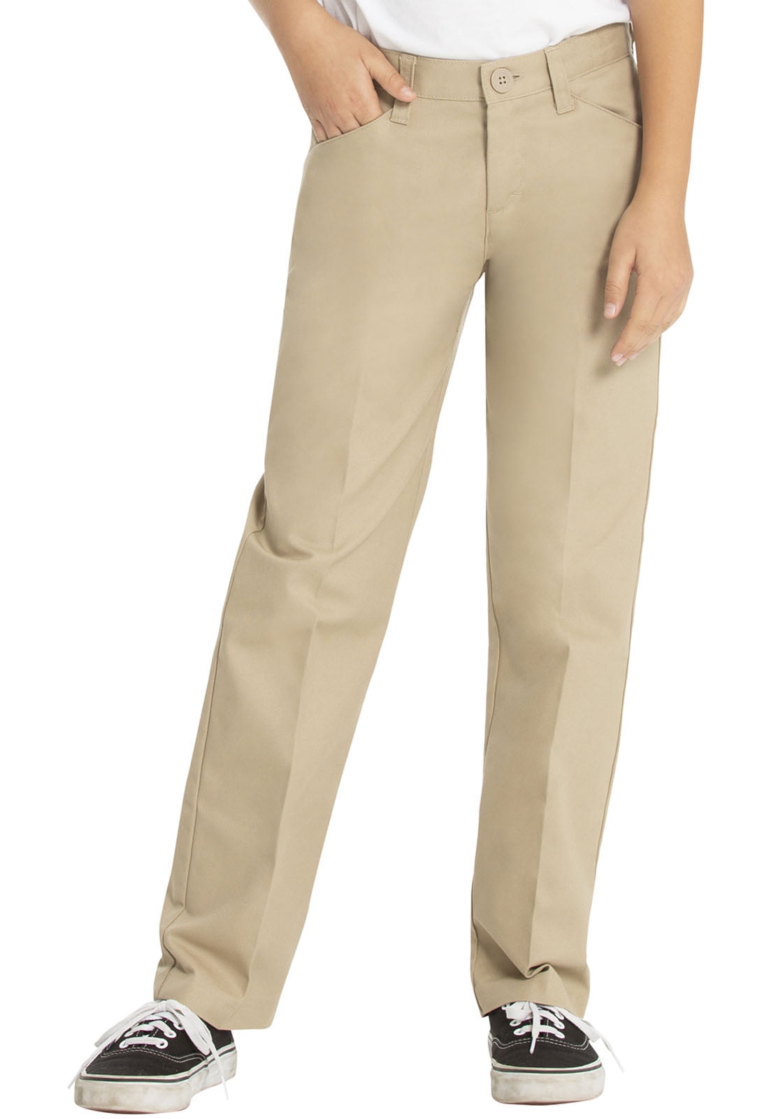 Juniors' Flat Front Low Rise School Uniform Pant