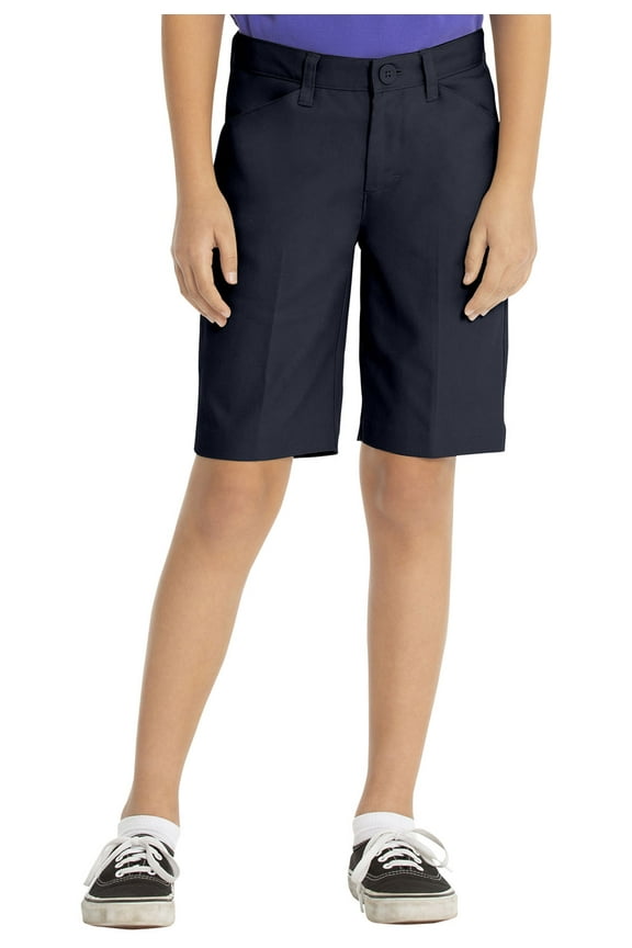 Real School Juniors' Flat Front Low Rise School Uniform Shorts
