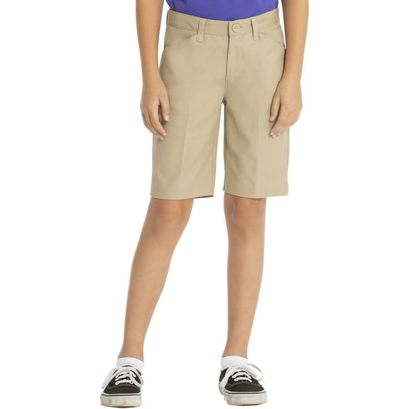 Real School Juniors' Flat Front Low Rise School Uniform Shorts
