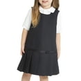 thumbnail image 1 of Real School Toddler Girls School Uniform Drop Waist Jumper Dress with Ribbon, 1 of 4