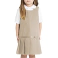 thumbnail image 1 of Real School Toddler Girls School Uniform Drop Waist Jumper Dress with Ribbon, 1 of 4