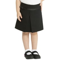 Real School Toddler Girls School Uniform Pleated Scooter Skirt with Ribbon