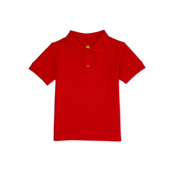 Real School Toddler Unisex School Uniform Short Sleeve Pique Polo Shirt