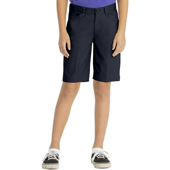 Real School Juniors' Flat Front Low Rise School Uniform Shorts