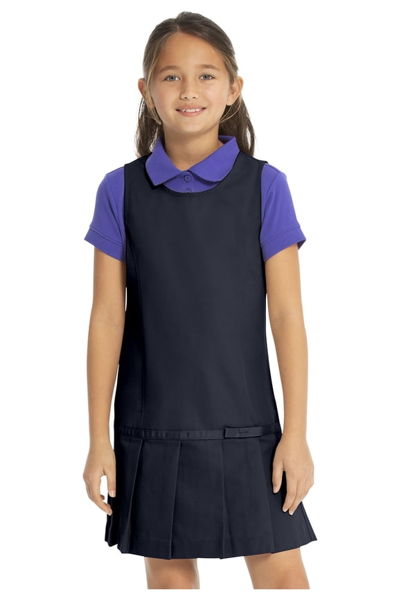 Real School Uniforms Big Kid Drop Waist with Ribbon Bow Jumper