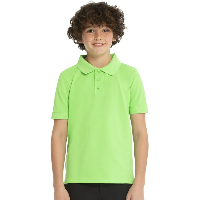 boys lime green polo