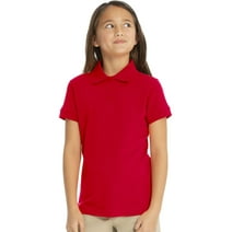 Real School Uniforms Toddler Short Sleeve Fem-Fit Polo 68000, 4T, Red