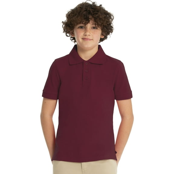 Real School Unisex School Uniform Short Sleeve Pique Polo Shirt, Sizes XS-XL