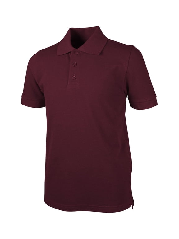 Real School Unisex School Uniform Short Sleeve Pique Polo Shirt, Sizes XS-XL
