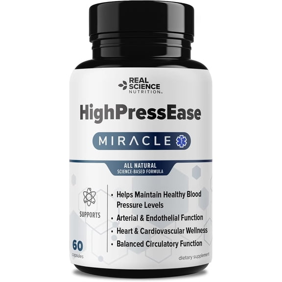 Real Science Nutrition HighPressEase Miracle Blood Pressure Support 60 Capsules